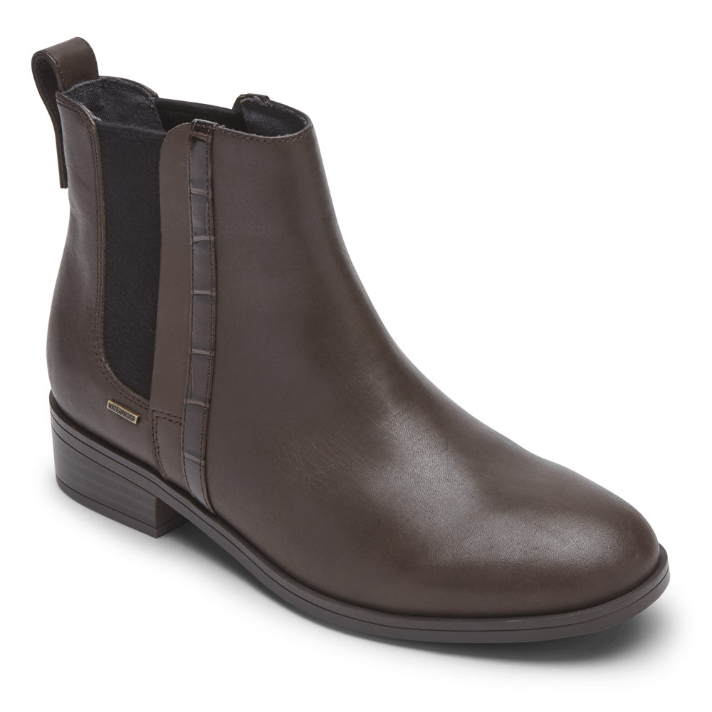 Botas Rockport Mulher Marrom Escuro - Larkyn Chelsea - 09864LCTQ